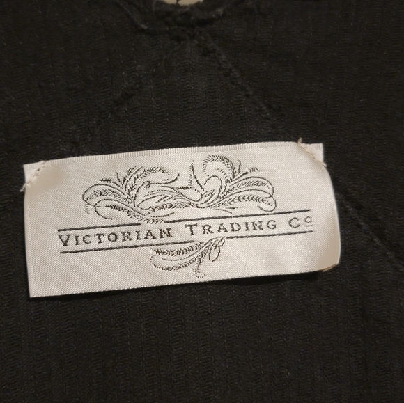 Victorian Trading Co. Embroidered Corduroy Wide Leg Womens Overalls Sz M Y2K 90s - Picture 10 of 13